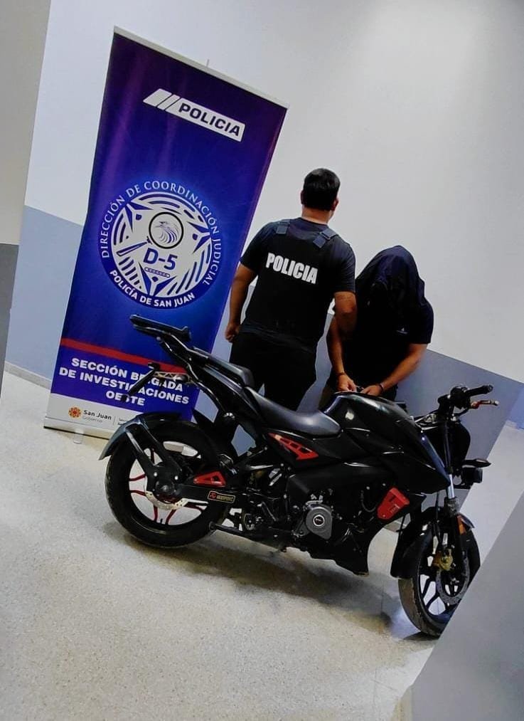 Cayó “El Larguirucho” tras robar una moto en Rawson