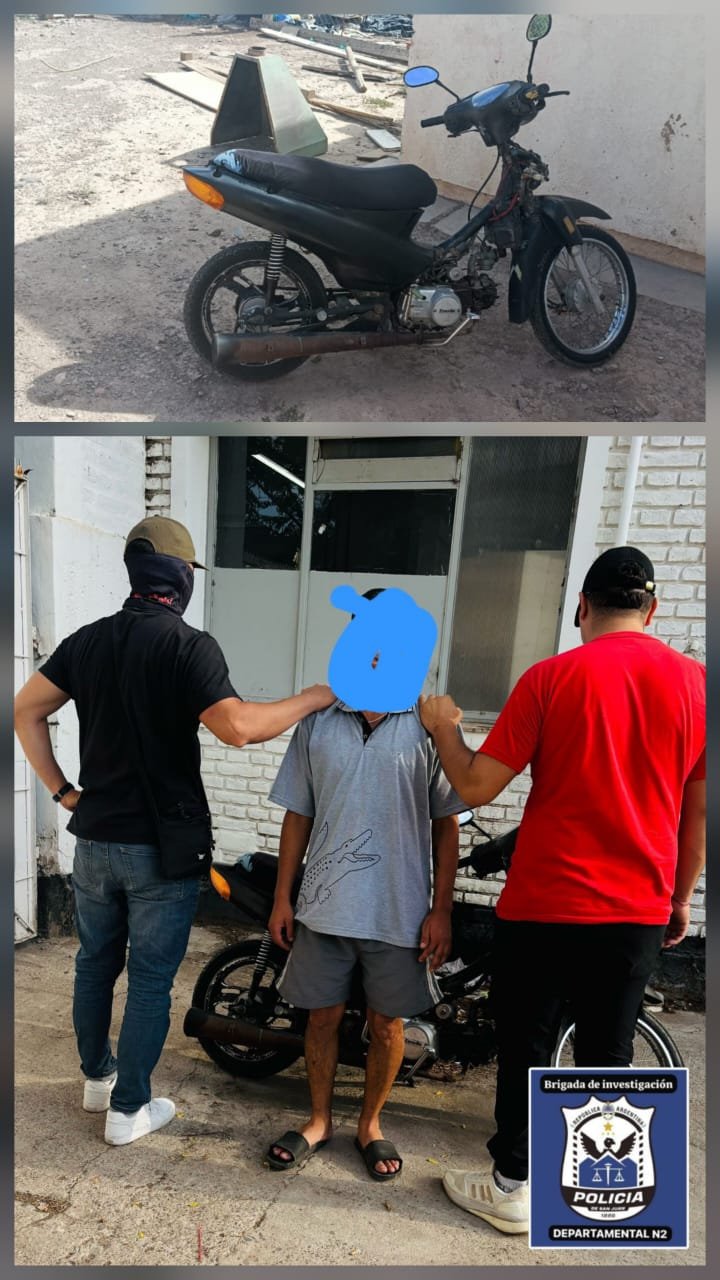Recuperaron una motocicleta robada a una portera en Chimbas