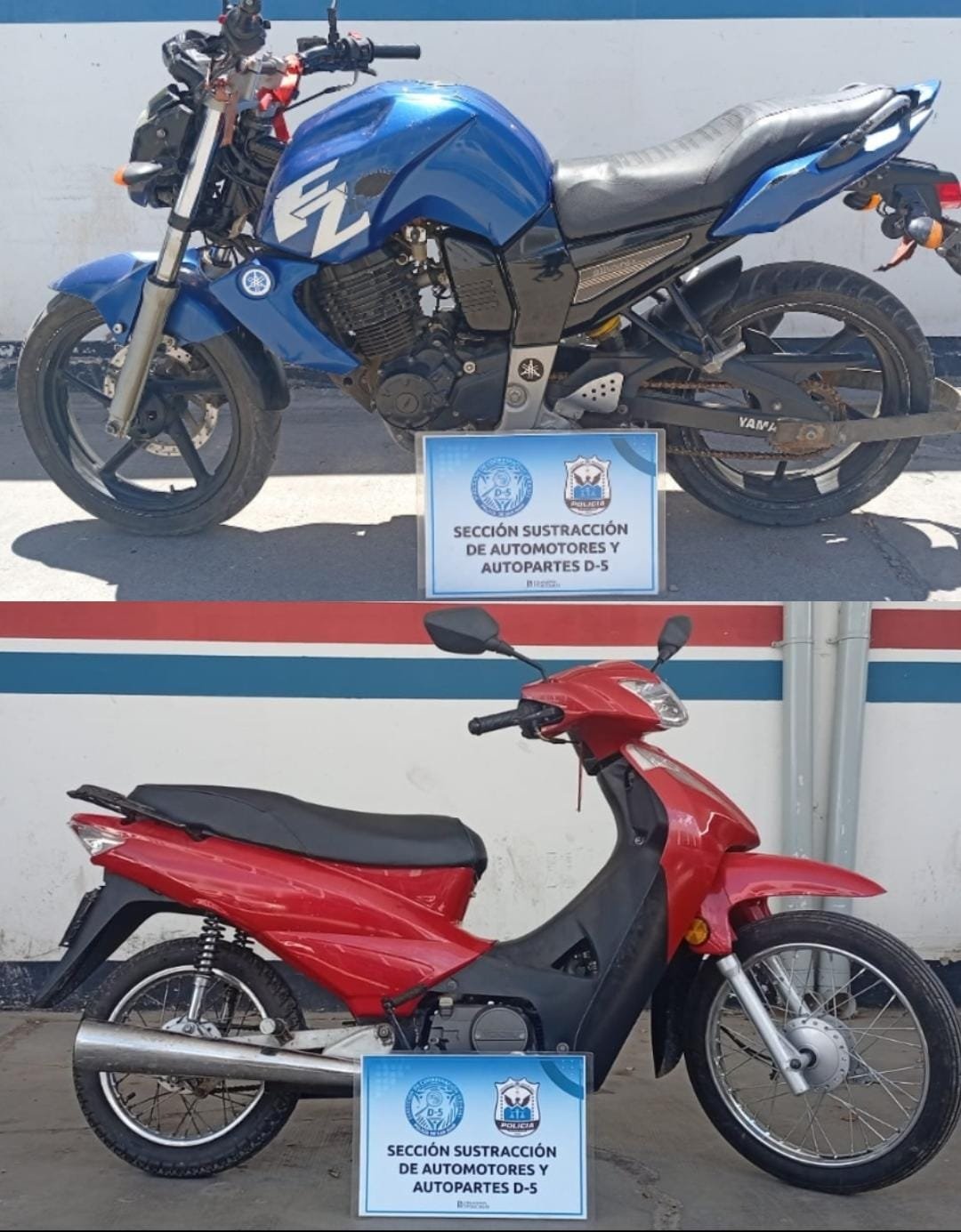 Doble golpe en Rawson y Pocito: recuperaron dos motocicletas adulteradas y robadas