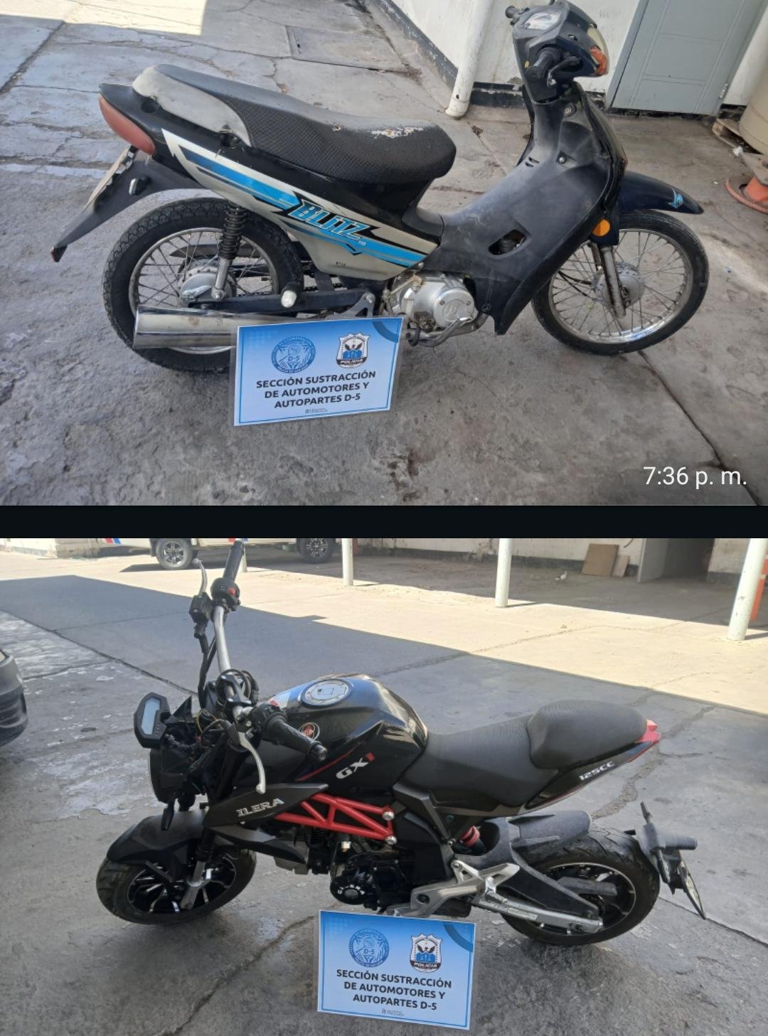Recuperan dos motocicletas con pedido de secuestro en Rivadavia