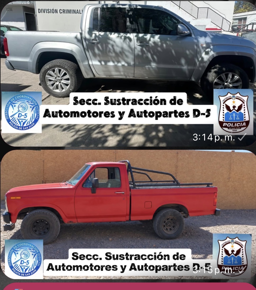 Dos camionetas recuperadas: una adulterada y otra con pedido judicial