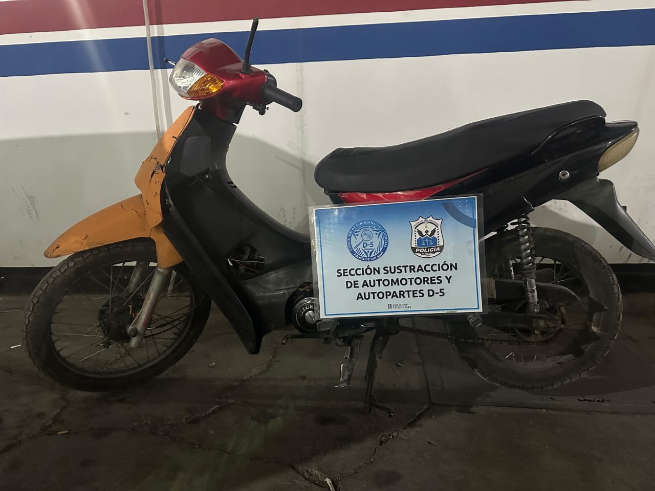 Recuperaron en Rawson una moto 110 robada tras una persecución